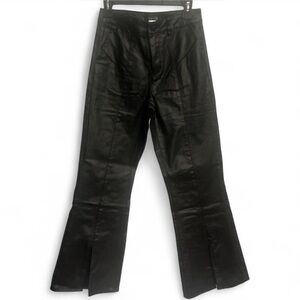 VENUS Black Faux Leather Dress Pants